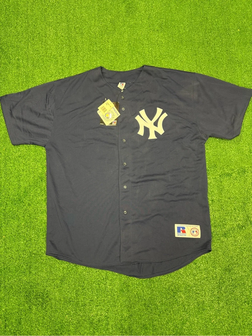 NWT New York Yankees Derek Jeter #2 Blue Jersey Men's Size XXL Russell Athletic - Picture 1 of 8